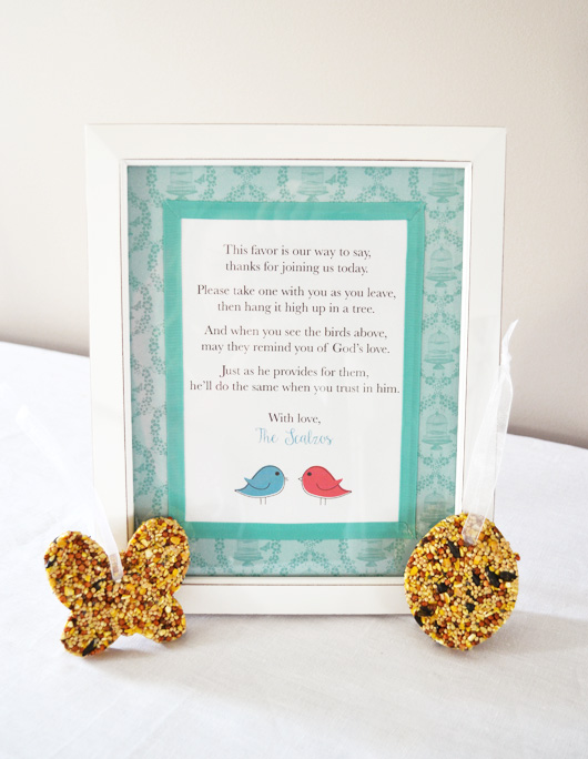 These DIY birdseed ornaments make the perfect favors for a "little birdies" birthday party.